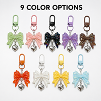 Porte-clés Nœud Iridescent Électroplaqué, Breloques Cœur Perle, Pendentif Sac en Acrylique, Dragonne de Téléphone – Cadeaux pour Filles Adorables, Étudiantes et Amies