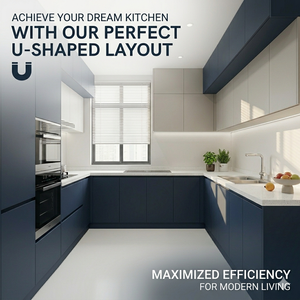 Özel Ölçülerde Modern Minimalist İki Renkli Mutfak Dolabı Seti MDF Çevre Dostu Mat Kaplama Ev İçin Mutfak Dolabı - Product Image 6