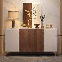 Armoire élégante à 4 portes en chêne massif, fabriquée à la main, moderne, durable, base en métal, meubles de maison, montage facile, chambre à coucher, hôtel, salle à manger