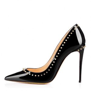 Escarpins à talons aiguilles pointus à clous, dégradé rouge et noir, grande taille 46, chaussures sexy pour femmes - Product Image 4