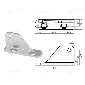 Bisagra para Puerta de Refrigerador ZG-C, 95x47x37mm, Acero Inoxidable Reforzado, Fundición de Precisión, Fácil Instalación - Product Image 2