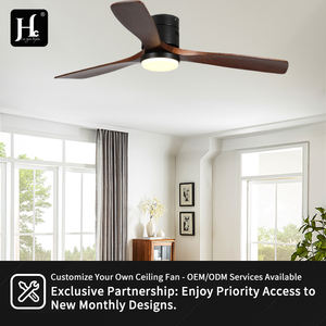 Ventilateur de plafond plat avec éclairage et télécommande, ventilateur-luminaire 2-en-1 en noir clair - Product Image 5