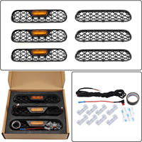 6 pièces inserts de calandre avant en ABS avec éclairage LED ambre pour Bronco 2021-2026, garniture de calandre en maille de remplacement, neuf