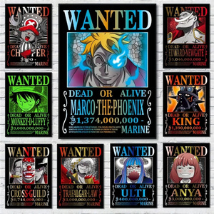 77 Styles 3 milliards d'impression sur toile <span class=keywords><strong>Luffy</strong></span> Zoro Bounty <span class=keywords><strong>Wanted</strong></span> Posters 1 Pieced Law Room Décoration murale Matériaux Anime <span class=keywords><strong>Poster</strong></span> - Product Image 2