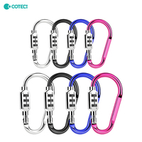 COTECi 3 chiffres boucle Clip porte-clés D-Ring mousqueton crochet combinaison serrure de sécurité animaux valise casque serrure antivol cadenas