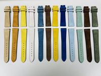 Bracelet de montre en cuir suédé/nubuck italien, design tendance, 20/22/24mm, boucle ardillon en cuir véritable, option logo personnalisé, tannage végétal