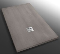 Receveur de douche rectangulaire en pierre artificielle moderne effet marbre pour la série LPT, compatible avec douche à l'italienne, finition Carrara Bianco, garantie 10 ans