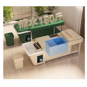 supplier pipeless modern shampoo bowl bed massage No pipe head spa hair salon washing chair with steam