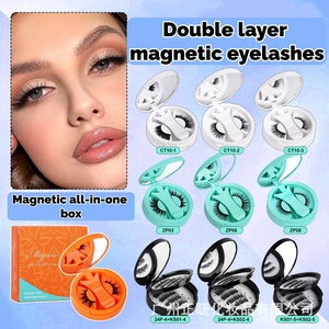 Boîte de rangement magnétique pour cils, étui intégré, faux cils magnétiques à tige rigide, réutilisables, pour maquillage, vente en gros - Product Image 1