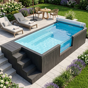 Piscina elevada de fibra de vidrio duradera para niños, spa familiar al aire libre, piscina elevada. - Product Image 1