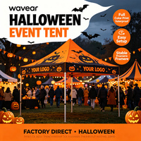 Tente pliante 3x3m en acier avec toile Oxford imperméable personnalisée pour Halloween, idéale pour événements extérieurs et publicité