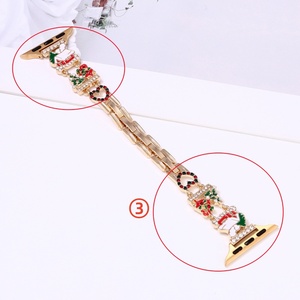 Nueva Correa Metálica con Incrustaciones de Diamantes Navideños <span class=keywords><strong>para</strong></span> <span class=keywords><strong>Apple</strong></span> <span class=keywords><strong>Watch</strong></span> Series 6/<span class=keywords><strong>7</strong></span>/8/9 SE, Universal, Reemplazo de Lujo, Correa con Dijes - Product Image 3