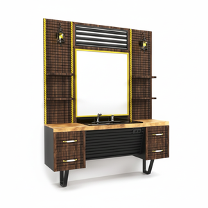 Meubles de salon modernes pour hommes, station de miroir noire, atelier polyvalent, appartement, salon de beauté, salon de coiffure, salon, salle de bain, centre commercial - Product Image 2