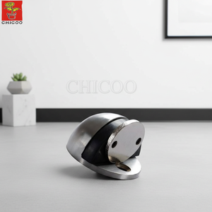 Butée de porte magnétique demi-lune en acier inoxydable au design moderne, installation facile, pour usage hôtelier - Product Image 4