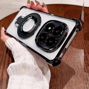 Coque de téléphone support magnétique antichoc pour Xiaomi Redmi Note 14 15 Pro Plus 15C 14C <span class=keywords><strong>14S</strong></span> 4G 5G support couverture en Silicone souple transparent - Product Image 3