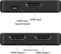 Divisor de Video HDMI 4K 60Hz, 1 Entrada 2 Salidas, HDMI 2.0 4K 1080P, Duplicador, Amplificador, Pantalla Dual para TV, Monitor, Proyector, PC