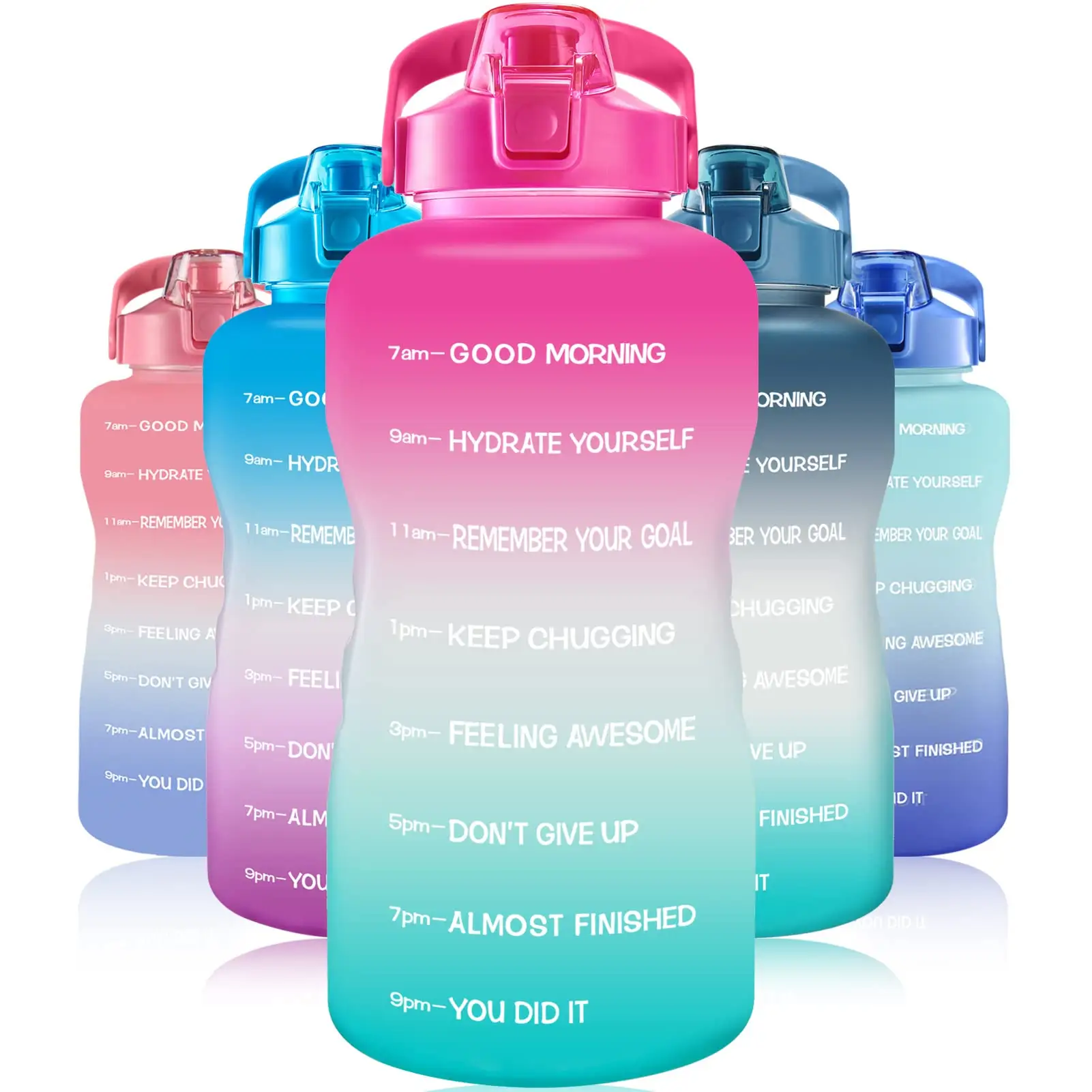 Plastic Time Maker Sport Water Bottle BPA Free Gradient for Gym and Outdoor 128OZ Travel Ningbo Adults Modern Sustainable PETG