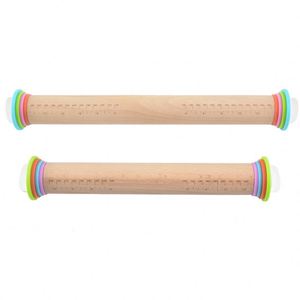 Rodillo de Madera para Repostería, Utensilio de Cocina para el Hogar, Rodillo Ajustable para Amasar Masa y Harina, en Oferta - Product Image 2