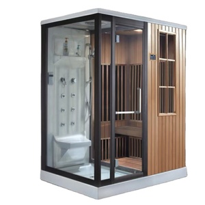 Hesperu <span class=keywords><strong>KB</strong></span>-908 Sauna à vapeur carré moderne coulissant en acrylique, salle de bain combinée avec douche, design écologique, aluminium étanche - Product Image 1