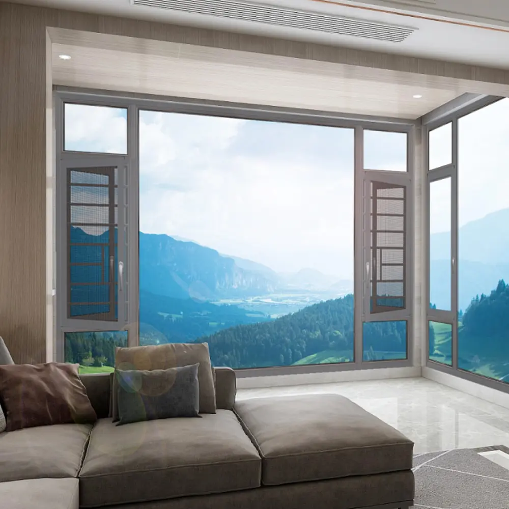 Yüksek kaliteli çin Modern ev Villa pencere popüler alüminyum pencere ve kapılar