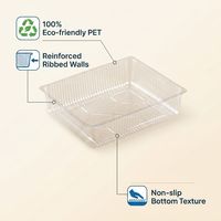 Boîte d'emballage rectangulaire en PET transparent pour fruits, conteneur jetable pour salades, plateau intérieur transparent de qualité alimentaire pour baies et fraises