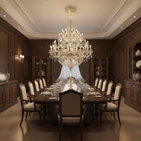 Plafonnier haut en or de luxe fantaisie avec bougie hall de l'hôtel empire K9 cristal suspension lustre royal