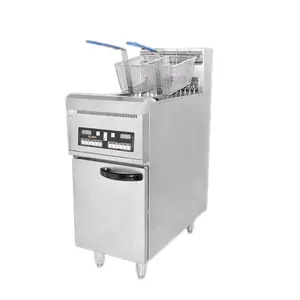 Computer version single tank double filter vertical electric deep fryer commercial deep fryer