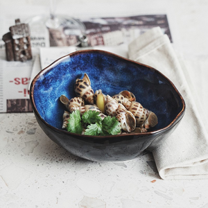 Guangzhou <span class=keywords><strong>Hefa</strong></span> Vajilla Bar Vajilla azul para restaurante Cena Ensaladera irregular Cuencos de sopa Cerámica para Hotel cuenco de cerámica - Product Image 1