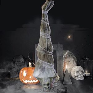 DAMAI Halloween horreur décoration accessoires 1.8 mètres à l'envers momie maison hantée chambre secrète évasion son lumière suspendu fantôme - Product Image 3