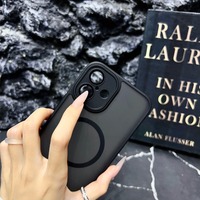 Nouvelle coque magnétique transparente noire pour iPhone 17 16 15 14 13 12 11 Pro Max, compatible avec la charge sans fil, en acrylique rigide, protection intégrale