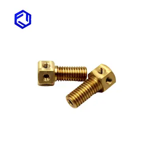 Customized non-standard hex brass bolt screw with groove hole
