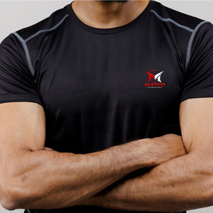 Camiseta Deportiva Personalizada para Hombre, Ligera, Transpirable, para Entrenamiento, Running, Manga Corta, Corte Ajustado, Cuello Redondo, Tejido de Punto - Product Image 2