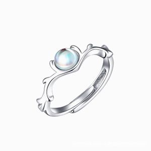 Antler Moonstone <b>Couple</b> <b>Ring</b> for Wedding Jewelry Valentine's Day Gift Open Adjustable <b>Ring</b> Deer <b>Couple</b> <b>Ring</b> for Men Women - Product Image 5