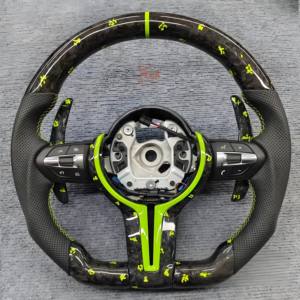 <span class=keywords><strong>Volant</strong></span> personnalisé en fibre de carbone à fond plat pour <span class=keywords><strong>BMW</strong></span> M2 M3 M4 Châssis F - Amélioration intérieure avec bande rouge style <span class=keywords><strong>Drift</strong></span> - Product Image 4