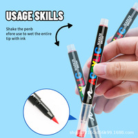 Marqueur acrylique liquide transfrontalier à pointe souple, pour graffiti DIY, pinceau professionnel, lot de 24/48 couleurs, sans pression, modèle