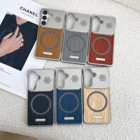 Coque de téléphone portable magnétique populaire sans bordure à grain de bois avec dissipation thermique pour Samsung A56 A26, coque arrière antichoc