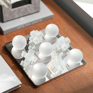 Flolencoクリアクリスタルチェスセットオーナメントホームインテリアリビングルームスタディデコレーションチェスゲームボードセットラグジュアリー - Product Image 2