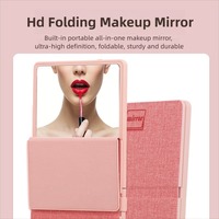 Clavier sans fil portable ultra-fin pliable avec interrupteurs à ciseaux, miroir HD intégré, compatible multi-appareils pour Android et iOS