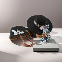Ensemble chapeau de paille et sac tendance, vente flash, accessoires d'été pour femmes, chapeau de soleil vintage avec sac fourre-tout assorti pour les vacances