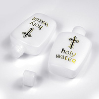 Fournitures Religieuses : Bouteille d'Eau Bénite en PE avec Croix en Plastique et Bouchon Intérieur, 60 ml – Articles pour Cérémonies de Baptême et Artisanat en Polypropylène