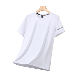 Camiseta Deportiva Casual para <span class=keywords><strong>Hombre</strong></span> 2025, de Secado Rápido, Transpirable, de Seda Helada, para Entrenamiento Físico, con Mangas Cortas para Verano - Product Image 6