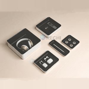 RECHI <span class=keywords><strong>Vitrine</strong></span> de vente au détail pour écouteurs audio en acrylique transparent personnalisé pour écouteurs sans fil véritable Boîte de présentation de stockage en acrylique noir - Product Image 1