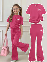 2-delige Zomermeisjes Casual Strik En Pittige Broek Set Op Maat Voor Kinderkleding Voor Leeftijdsgroep Eenvoudig Ontwerp Met Ronde Hals