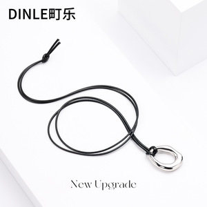 สร้อยคอ Dinle Sweater Chain สีเงิน จี้รูปทรงไม่สม่ำเสมอ วัสดุโลหะผสมสังกะสี เหมาะสำหรับใส่ลำลอง - Product Image 1