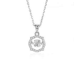 Collana MN30 Personalizzata in Argento 925 con Pendente Circolare in Moissanite per Donne, Supera il Test del Diamante, Collana in Moissanite Ghiacciata VVS - Product Image 1
