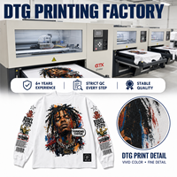 T-shirt graphique streetwear personnalisé, 100 % coton épais, coupe oversize, manches longues, fabricants de vêtements à marque privée