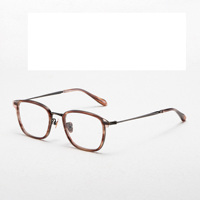 Lunettes de vue de luxe haut de gamme en titane et acétate imprimé, monture écaille de tortue, unisexe, nouveauté