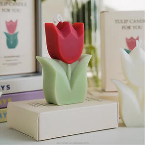 Belle tulipe bougies cadeaux de vacances décoration de la maison prnaments fleurs aromathérapie bougies accessoires Photo - Product Image 5