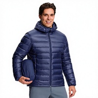 Veste d'hiver légère et pliable pour homme Pioneer Camp, imperméable, avec capuche, rembourrage 90% duvet de canard, isolée et chaude