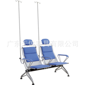 Sillas de Hospital Metálicas Azules de Diseño Moderno y Simple para Sala de Espera de Clínica o Infusión - Product Image 4